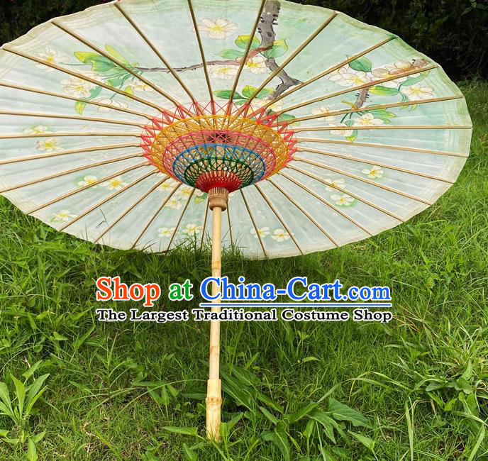 Traditional China Stage Show Umbrella Classical Dance Umbrellas Artware Hand Painting Pear Blossom Oil Paper Umbrella