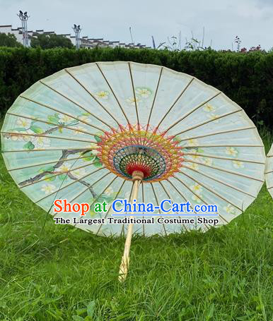 Traditional China Stage Show Umbrella Classical Dance Umbrellas Artware Hand Painting Pear Blossom Oil Paper Umbrella