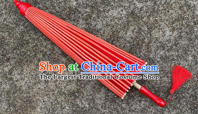 Chinese Wedding Parasol Traditional Hanfu Red Silk Umbrella Classical Dance Umbrella