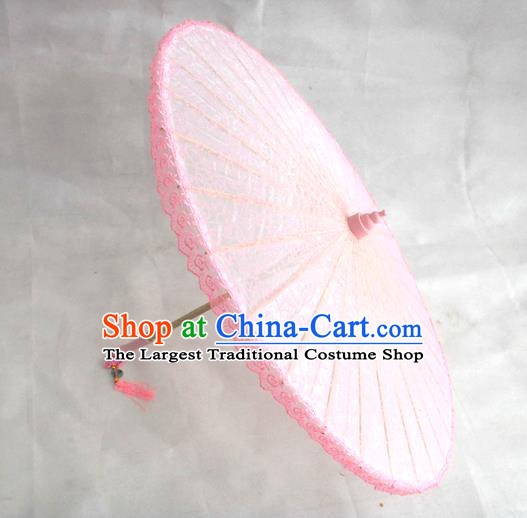 Chinese Traditional Hanfu Umbrella Wedding Umbrella Classical Dance Umbrella Pink Lace Umbrellas