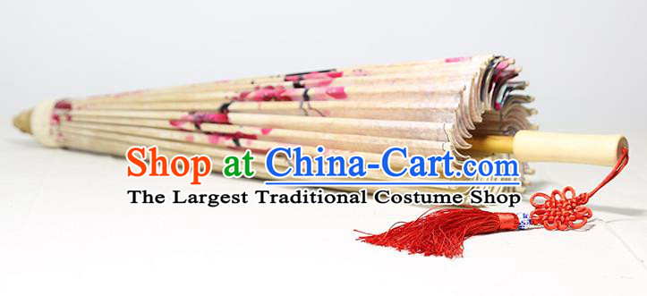 Traditional China Ink Painting Plum Blossom Oil Paper Umbrella Handmade Umbrellas Artware White Paper Umbrella