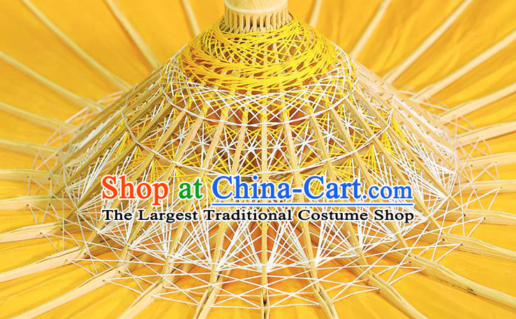 Traditional China Yellow Oil Paper Umbrella Handmade Umbrellas Artware Classical Dance Paper Umbrella