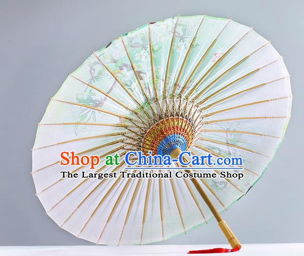Traditional China Classical Painting Pear Blossom Paper Umbrella Oil Paper Umbrella Handmade Umbrellas Artware