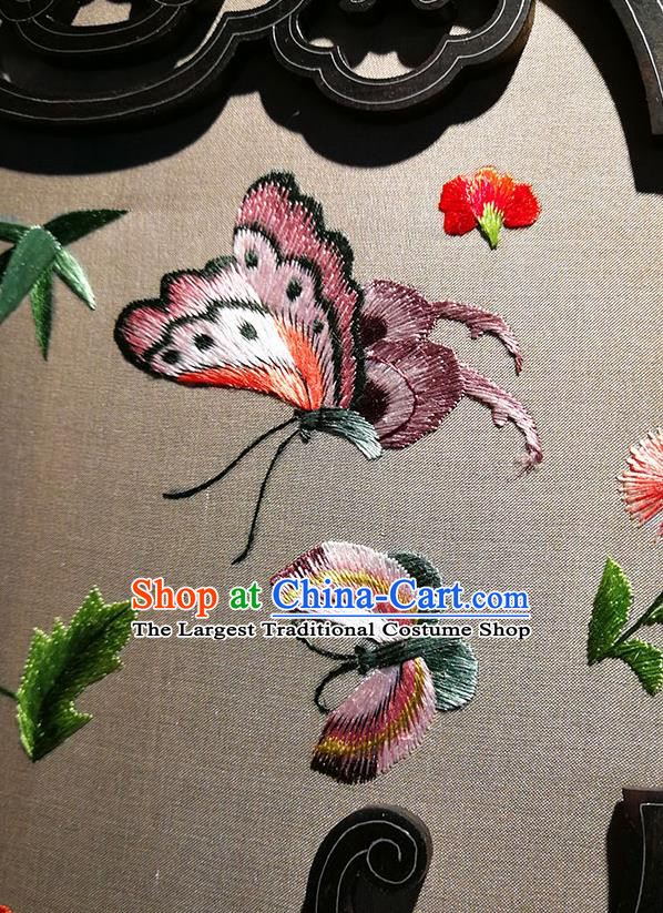Handmade China Embroidered Butterfly Fan Classical Palace Fan Traditional Ming Dynasty Hanfu Fans Silk Fan