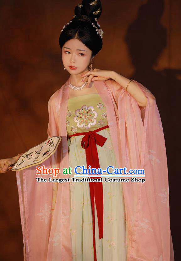 China Ancient Tang Dynasty Court Beauty Princess An Ping Hanfu Clothing for Women