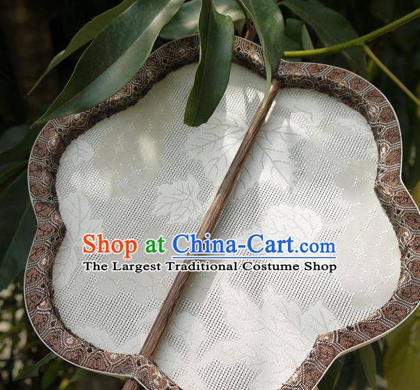 China Traditional Hanfu Fan Handmade Palace Fan Classical Grape Pattern Silk Fan