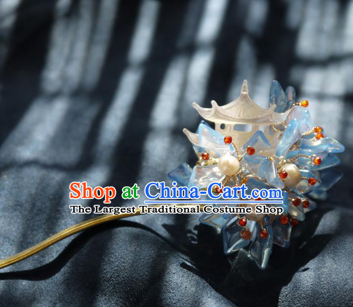 China Traditional Hanfu Pearls Hairpin Hair Accessories Handmade Ancient Princess Hair Stick