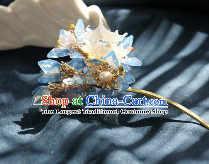 China Traditional Hanfu Pearls Hairpin Hair Accessories Handmade Ancient Princess Hair Stick
