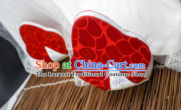 China Hanfu Hand Painting Manjusaka Shoes Classical Red Brocade Shoes Traditional Tang Dynasty Princess Shoes