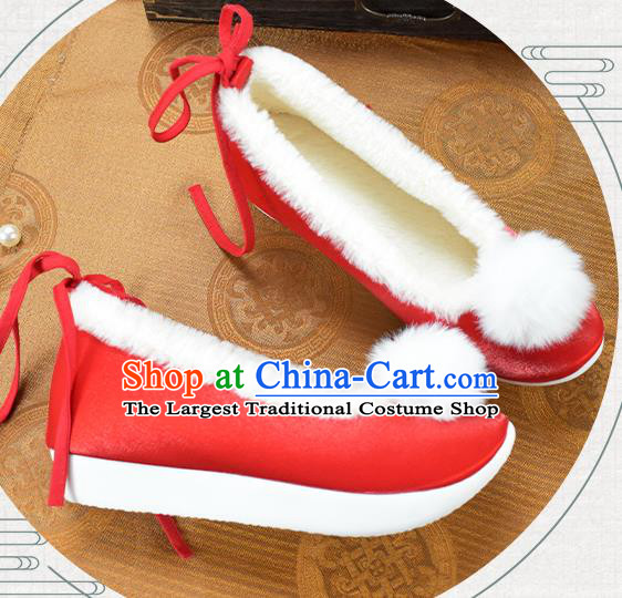 China Wedding Venonat Shoes Traditional Hanfu Shoes National Red Cloth Shoes
