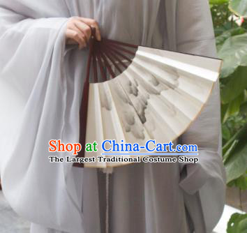 China Handmade Ink Painting Landscape Accordion Traditional Folding Fan Classical Silk Fan
