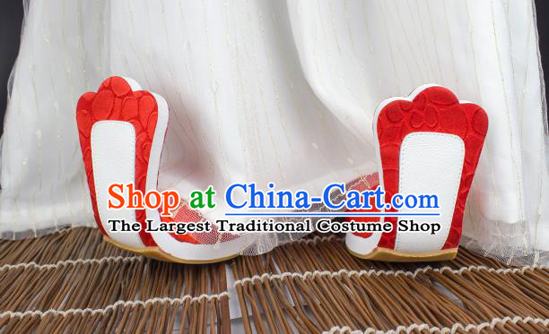 China Handmade Wedding Shoes Classical Red Brocade Shoes Traditional Tang Dynasty Princess Shoes