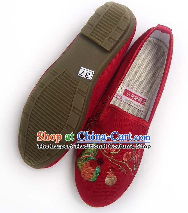 China National Red Flax Shoes Women Shoes Traditional Wedding Shoes