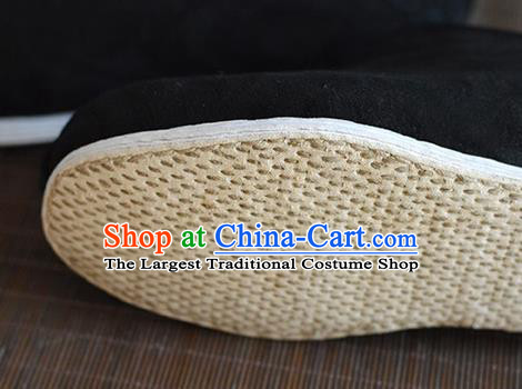 China Traditional Black Cloth Shoes National Cotton Padded Shoes Elderly Women Shoes