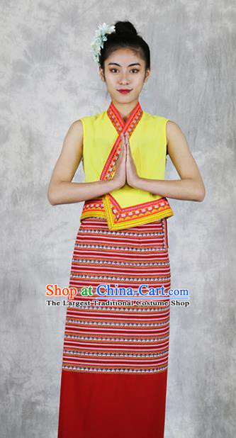 Chinese Minority Informal Dress Clothing Yunnan Ethnic Woman Costume Dai Nationality Stage Performance Outfits