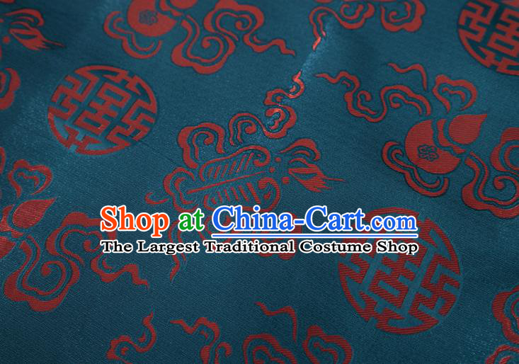 Chinese National Blue Brocade Vest Upper Outer Garment Tang Suit Waistcoat