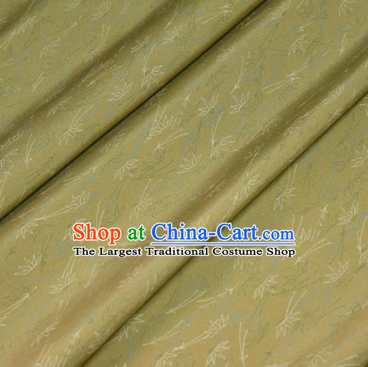 Traditional Japanese Kimono Yellow Pure Silk Fabric Asian Japan Classical Brocade Tapestry