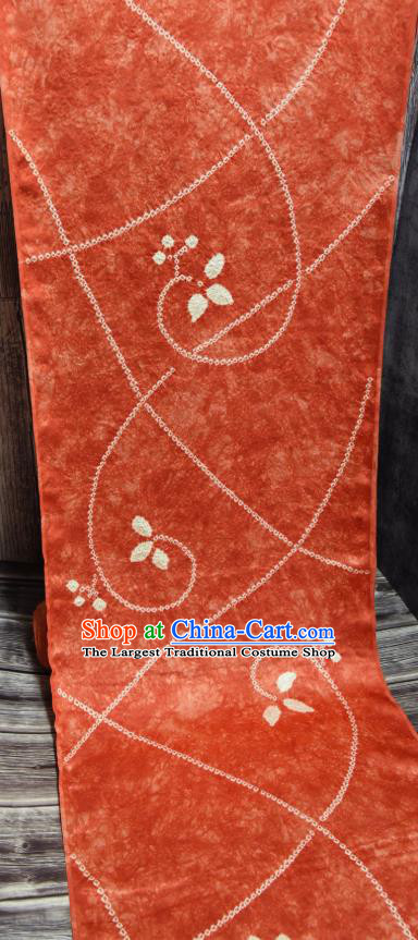 Asian Japan Iromuji Orange Brocade Tapestry Traditional Hanfu Dress Jacinth Silk Fabric