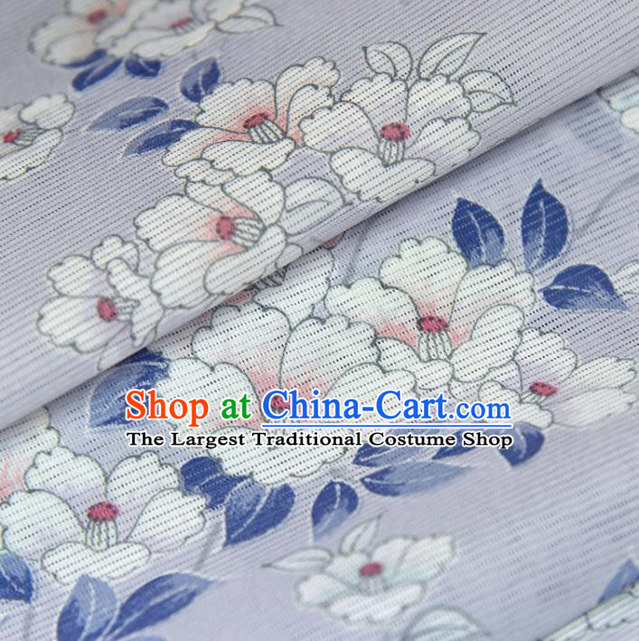 Asian Japan Classical Brocade Tapestry Traditional Qipao Dress Flowers Pattern Lilac Silk Fabric