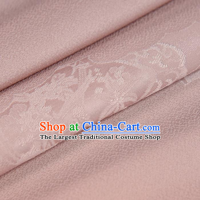 Asian Japan Kimono Brocade Tapestry Traditional Hanfu Dress Classical Light Pink Silk Fabric
