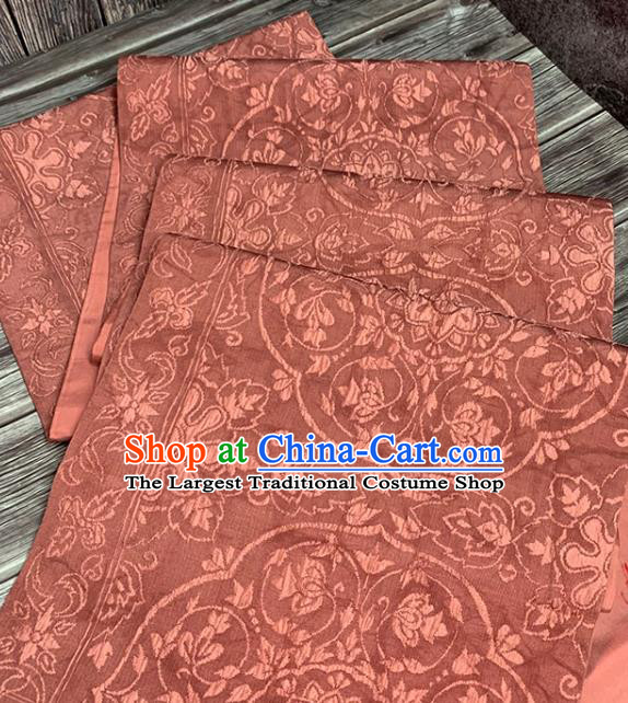 Traditional Japanese Kimono Belt Pure Silk Fabric Asian Japan Brownish Red Brocade Material