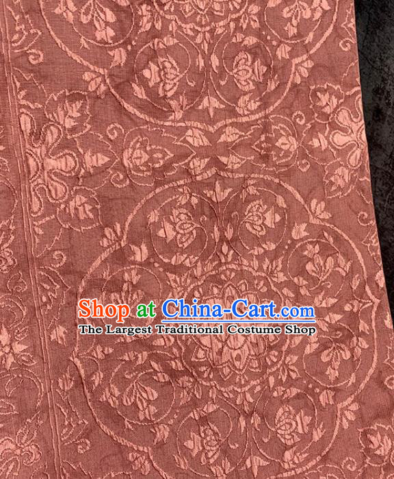 Traditional Japanese Kimono Belt Pure Silk Fabric Asian Japan Brownish Red Brocade Material