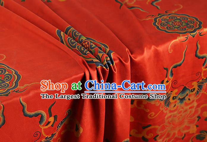 China Silk Fabric Traditional Red Brocade Asian Cheongsam Gambiered Guangdong Gauze
