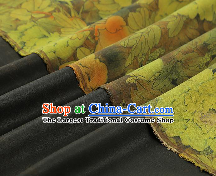 China Traditional Qipao Dress Gambiered Guangdong Gauze Classical Ginger Silk Fabric