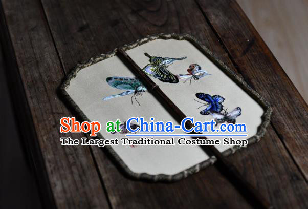 Chinese Handmade Butterfly Painting Palace Fan Traditional Silk Fan China Classical Dace Fan