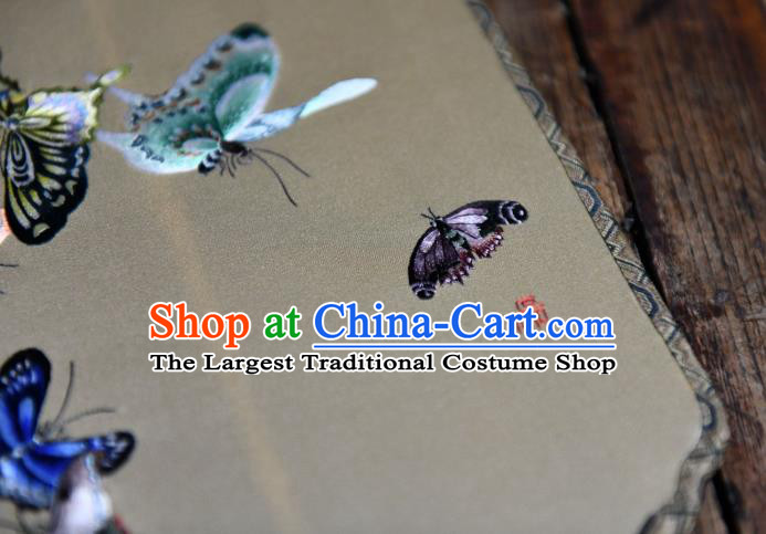 Chinese Handmade Butterfly Painting Palace Fan Traditional Silk Fan China Classical Dace Fan