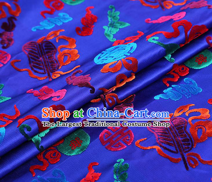 China Traditional Lucky Pattern Purple Brocade Cloth Classical Qipao Dress Jacquard Silk Fabric