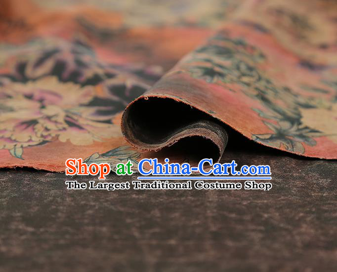 China Classical Qipao Dress Tapestry Traditional Peony Pattern Silk Fabric Brocade