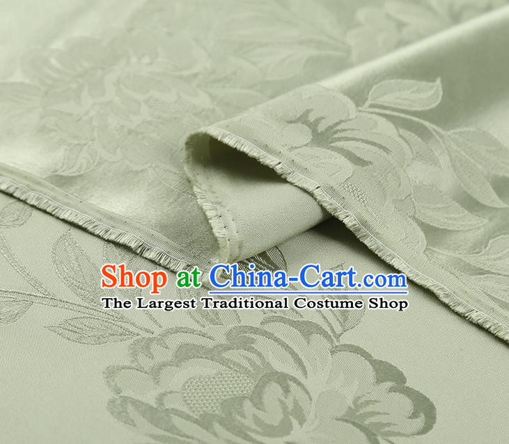 Asian Jacquard Fabric China Traditional Light Green Silk Fabric Cheongsam Gambiered Guangdong Gauze