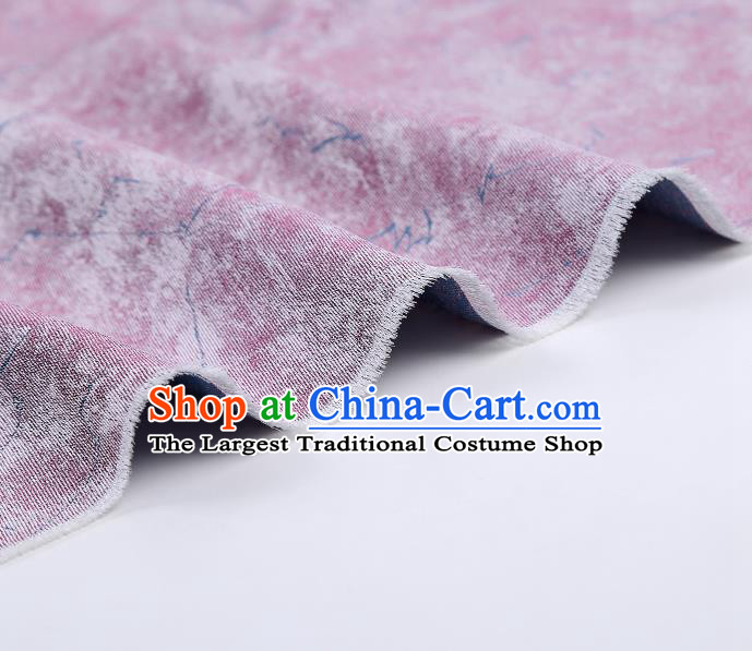 China Classical Cheongsam Lilac Silk Fabric Traditional Qipao Dress Song Brocade Drapery