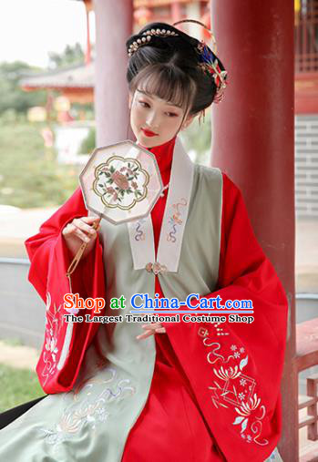 Traditional Chinese Min Dynasty Hanfu Clothing Ancient Rich Female Embroidered Costumes Full Set