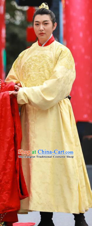 Ancient Chinese Emperor Embroidered Costume Traditional Ming Dynasty Royal King Historical Clothing for Men