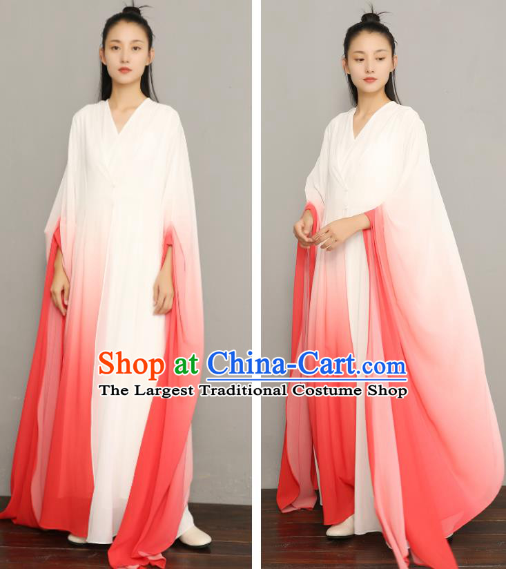 Asian Chinese Classical Three Pieces Costumes Traditional Tang Suit Red Chiffon Dress National Young Lady Clothing