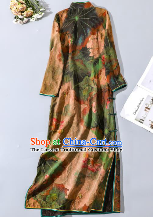 Asian Chinese National Shanghai Beauty Clothing Traditional Qipao Dress Classical Silk Cheongsam