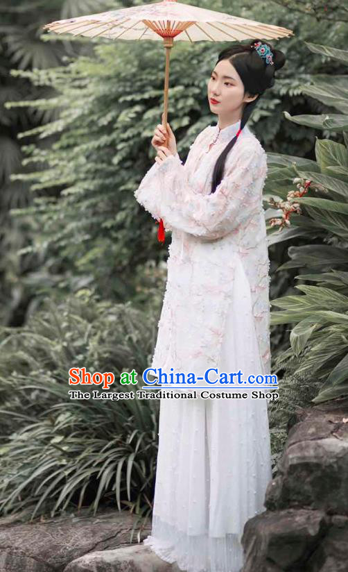 Chinese Traditional Ming Dynasty Civilian Female Historical Costumes Ancient Commoner Lady Hanfu Dress Clothing