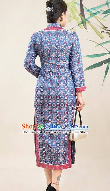 Asian Chinese Traditional Bride Mother Song Brocade Qipao Dress Classical Elderly Woman Cheongsam Costume