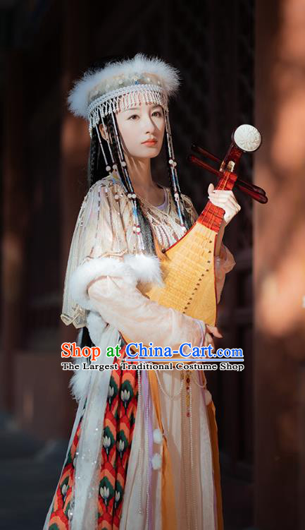 Ancient China Imperial Concubine Xiang Dress Traditional Qing Dynasty Ethnic Royal Princess Costumes and Headwear Complete Set