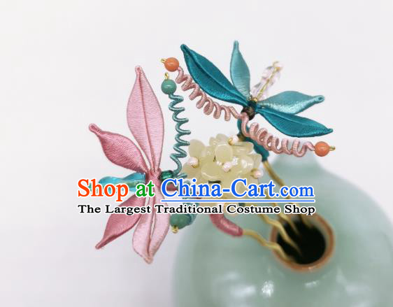 Chinese Handmade Silk Butterfly Hair Comb Traditional Hanfu Hair Accessories