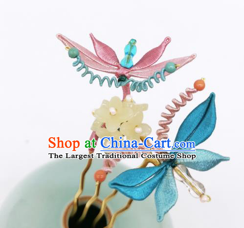 Chinese Handmade Silk Butterfly Hair Comb Traditional Hanfu Hair Accessories
