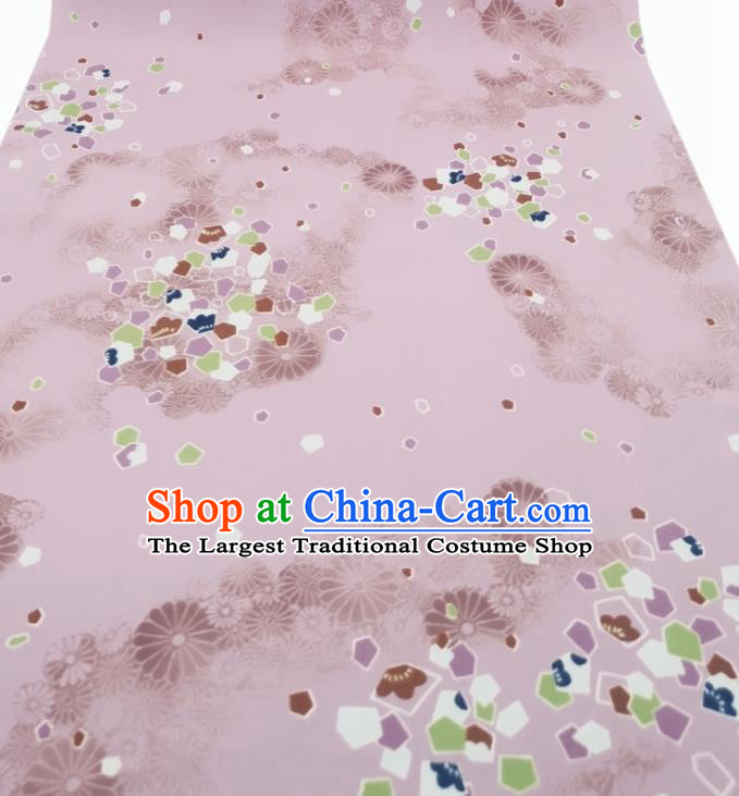 Japan Dress Brocade Japanese Kimono Lilac Silk Fabric Asian Traditional Cloth Drapery