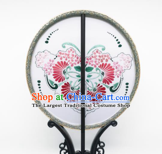 China Handmade Silk Circular Fan Traditional Hanfu Fans Suzhou Embroidery Palace Fan