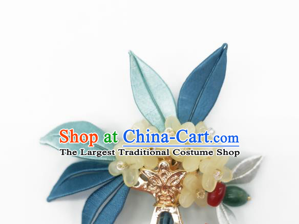 Chinese Traditional Ming Dynasty Hair Stick Handmade Hanfu Hair Accessories Ancient Young Beauty Osmanthus Hairpin