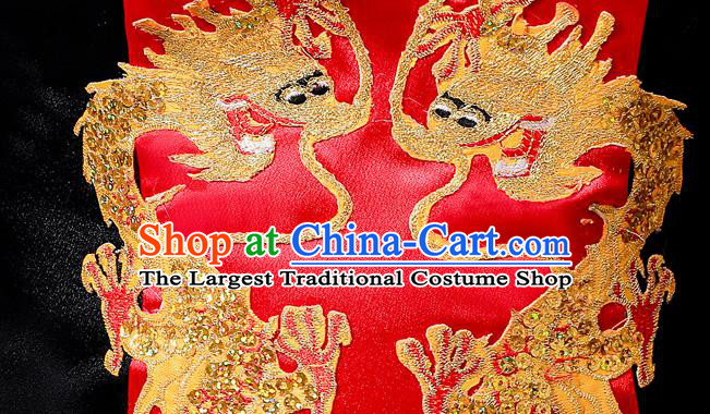China Catwalks Show Cheongsam Stage Performance Clothing Bride Fishtail Qipao Dress
