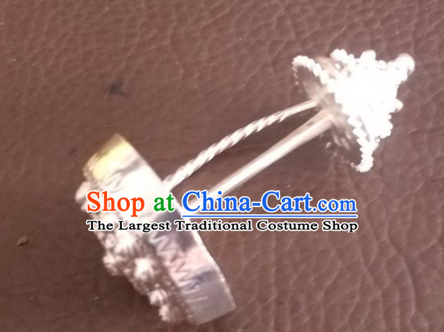 China Guizhou Miao Nationality Folk Dance Silver Hairpin Traditional Ethnic Woman Hair Accessories