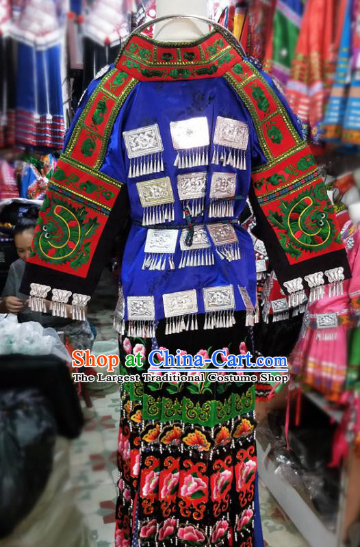 Chinese Hmong Ethnic Wedding Costumes Traditional Miao National Minority Folk Dance Clothing