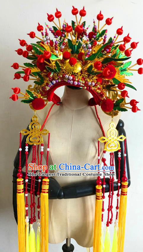 China Traditional Beijing Opera Headdress Handmade Phoenix Coronet Peking Opera Hat